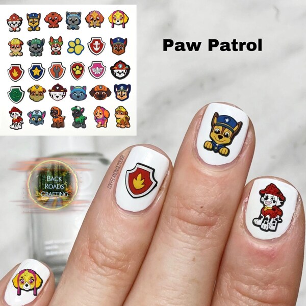 Paw Patrol Nail Decals Etsy