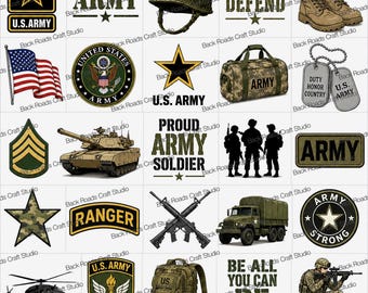 Army Nail Art Waterslide Decal  set of 50 + Bonus, , instructions & bonus