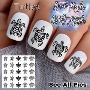 Zestaw naklejek wodnych Hibiscus Turtle Nail Art Waterslide, 50 sztuk + Bonus, instrukcje, sprawdź również naszą ofertę niestandardową