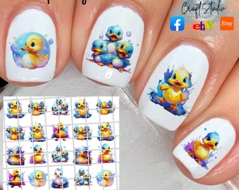 Splashing Ducks Nail Art Waterslide Decal  set of 50 + Bonus, , instructions & bonus