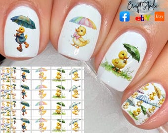 Ducks duckies Nail Art Waterslide Decal  set of 50 + Bonus, , instructions