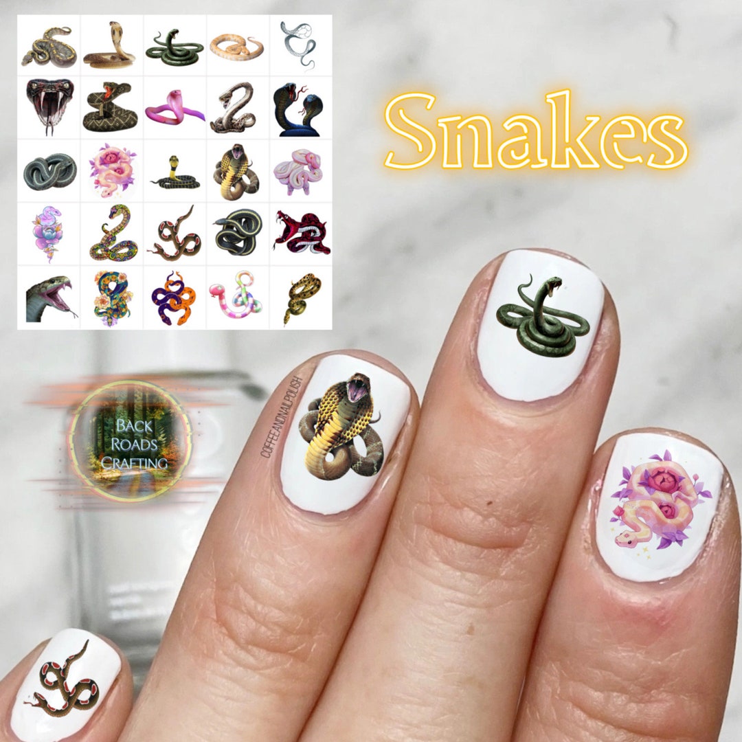 Snakes Nail Art Waterslide Decal Stickers Set of 50 Bonus