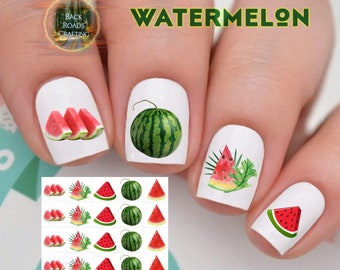 Watermelon Nail Art Waterslide Decal Stickers set of 50 + Bonus , Instructions , Free US Shipping
