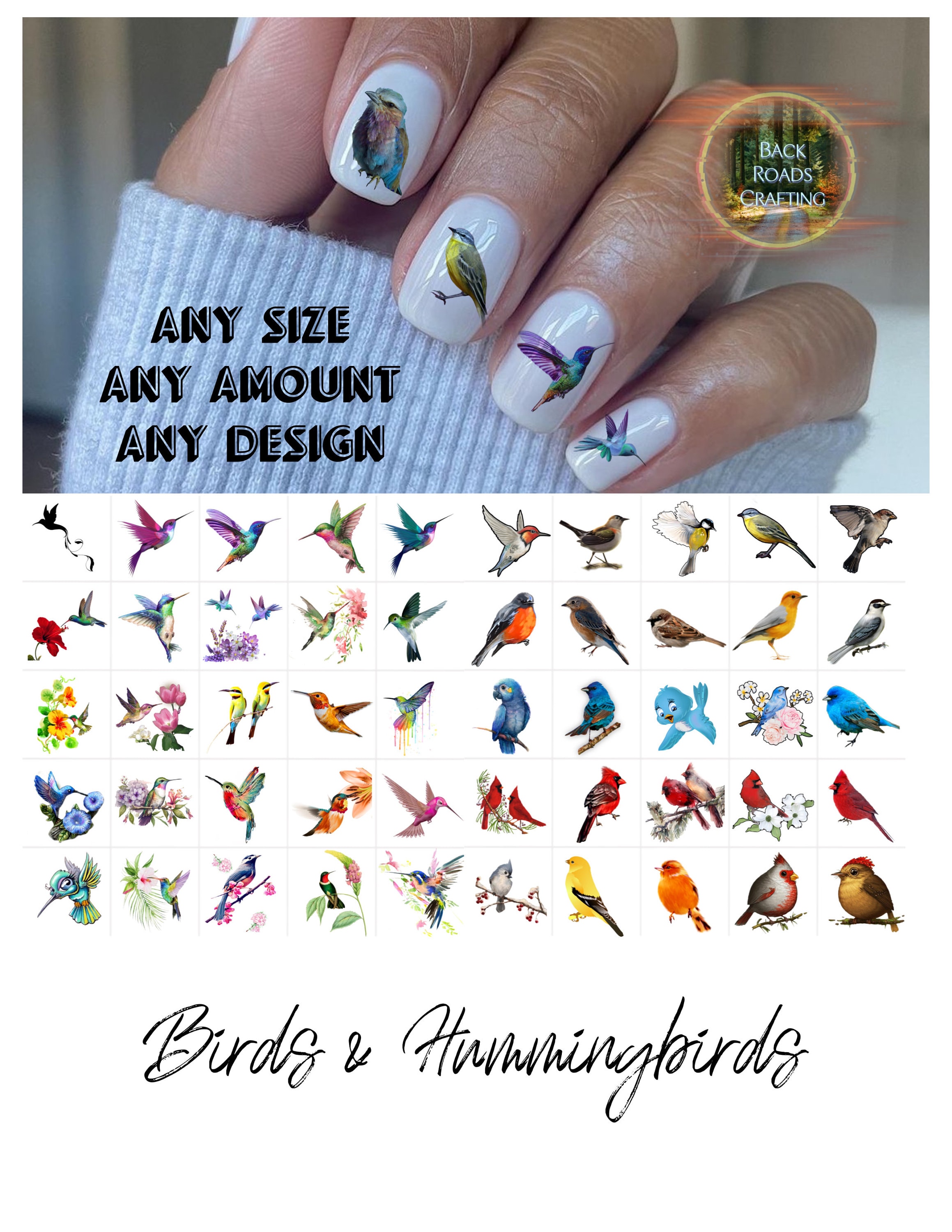Stickers/Autocollants Noël (Oiseaux, Moufles) Pour Ongles, Scrapbooking, Nail Art - Lot Neuf
