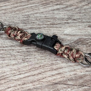 Camo paracord keychain with utility buckle