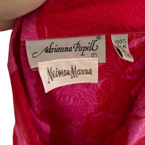 Vintage Adrianna Papell Silk Belted Dress Pink Red Floral Large image 7