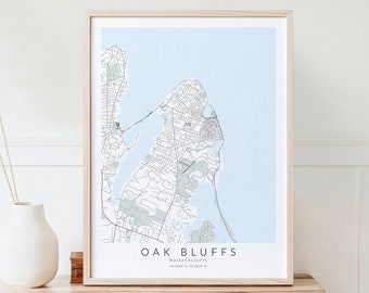 Oak Bluffs Massachusetts Map Print, Martha's Vineyard Map Print, Oak Bluffs Martha's Vineyard Poster, Oak Bluffs Poster, Vineyard Gift