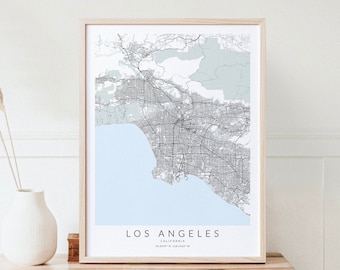 Los Angeles Map Print, Los Angeles Poster, California Map Print, California Poster, Los Angeles Gift, LA Poster, Map of LA, LA Print, La art