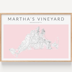 Martha&#39;s Vineyard Map Print, Martha&#39;s Vineyard Poster, Marthas Vineyard Art, Martha&#39;s Vineyard MA Gift, Martha&#39;s Vineyard Wall Art