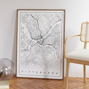 Pittsburgh Map Print, Pittsburgh Pennsylvania Poster, Pennsylvania Map Print, Pittsburgh Poster, Pittsburgh Gift, Pennsylvania Gift
