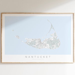 Nantucket Map Print, Nantucket Massachusetts Map, Nantucket Poster, Nantucket Gift,  Nantucket Wall Art, Coastal Home Decor, Island Decor