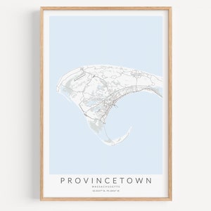 Provincetown Massachusetts Map Print, Cape Cod Map Print, Massachusetts Decor, Provincetown Gift, Coastal Decor, Cape Cod Gift