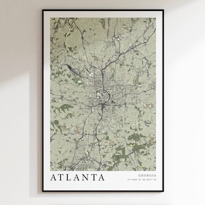 Atlanta Map Print, Atlanta GA Poster, Atlanta Wall Decor, Atlanta Wall Art, Atlanta Wall Decor, Atlanta Gift, City Map Art, Georgia Map