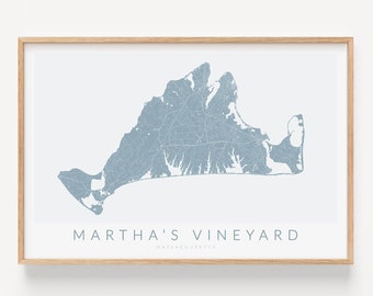Martha's Vineyard Map Print, Martha's Vineyard Poster, Marthas Vineyard Art, Martha's Vineyard MA Gift, Martha's Vineyard Wall Art