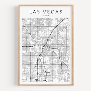 Impression de carte de Las Vegas, impression de carte du Nevada, cadeau de Vegas, affiche de Las Vegas Nevada, décor de Las Vegas, carte de Las Vegas, affiche de Vegas, carte minimaliste