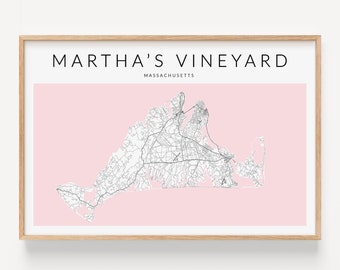 Martha's Vineyard Map Print, Martha's Vineyard Poster, Marthas Vineyard Art, Martha's Vineyard MA Gift, Martha's Vineyard Wall Art