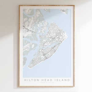 Hilton Head Island Map Print, Hilton Head Map, South Carolina Poster, Hilton Head Gift, Hilton Head House Decor, Hilton Head Coastal Art