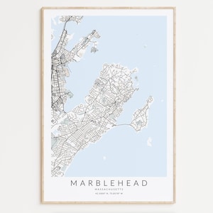 Marblehead Massachusetts Map Print, Map of Marblehead MA, Marblehead Poster, Marblehead Gift, Marblehead Wall Art, Marblehead Art