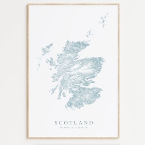 Scotland Map Print, Scotland Poster, United Kingdom, Scotland Art, Isle of Skye, Scotland Gift, Scotland Honeymoon, Scotland Wall Art