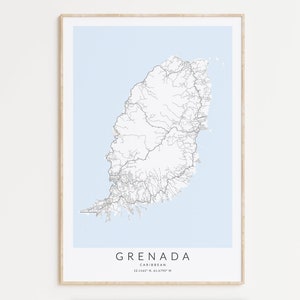 Grenada Map Print, Grenada Art, St Georges Grenada Decor, Grenada Gift, Caribbean Gift, Home Decor, City Map Decor, Destination Wedding Art