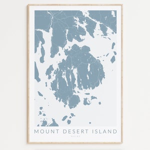 Impression de carte de l’île des Monts Déserts, affiche de l’île des Monts Déserts, carte minimaliste, cadeau de l’île des Monts Déserts, carte du Maine, Bar Harbor Maine