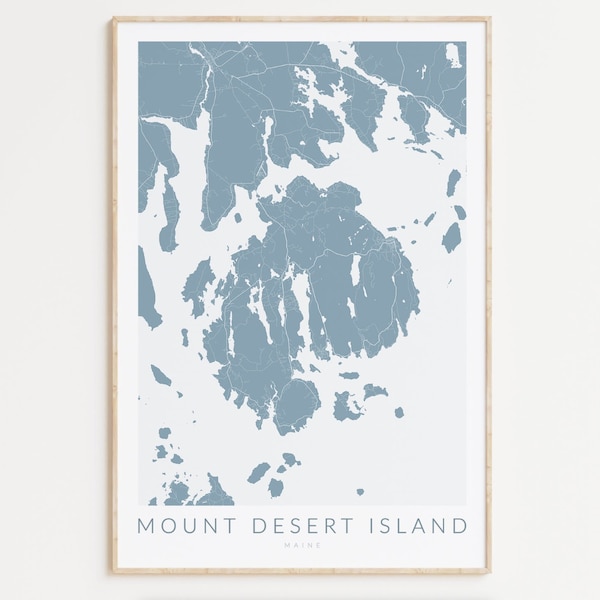 Mount Desert Island Map Print, Mount Desert Island Poster, Minimalist Map, Mount Desert Island Gift, Maine Map, Bar Harbor Maine