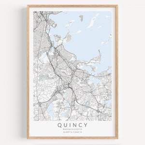 Quincy Massachusetts Map Print, Quincy Map Print, Quincy Massachusetts Poster, Boston Poster, Quincy Gift, Boston Gift, Quincy MA Print