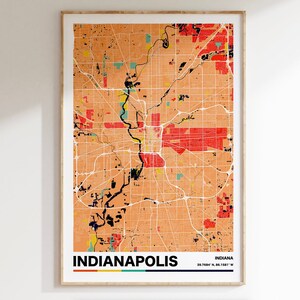 Indianapolis Map Print, Indianapolis Poster, Retro Wall Decor, Indianapolis Wall Art, Indianapolis Gift, Retro City Map Art, Indiana Map