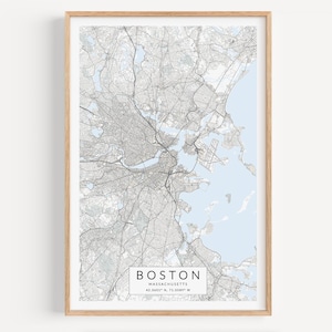 Boston Map Print, Massachusetts Map Print, Boston MA Poster, Boston Gift, Massachusetts Decor, Massachusetts Gift, Gift for Him Her