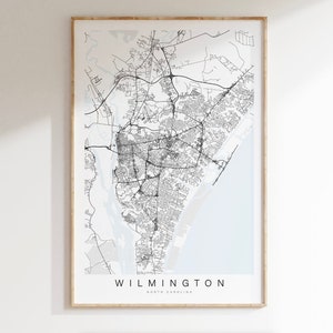 Wilmington NC Map Print, North Carolina Map Print, Wilmington North Carolina Coast Poster, Wilmington Gift, North Carolina Coast, OBX