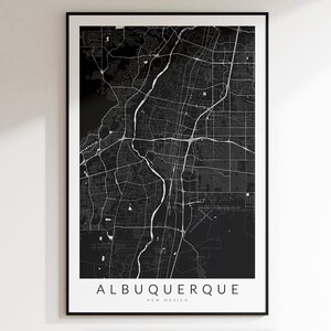 Albuquerque Map Print, New Mexico Art, Minimalist Map, New Mexico Map, Albuquerque Gift, Map of Albuquerque, Birthday Present, New Mexico