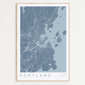 Portland Maine Map Poster, Portland Print, Maine Map, Portland Gift, Maine Gift, Poster Portland Maine, Map of Portland Maine, New England