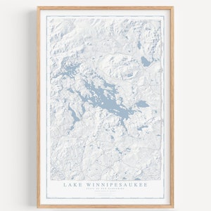 Lake Winnipesaukee Map Print, Lake Winnipesaukee Print, Lake Winni Decor, New Hampshire Lakes, Lake House Decor, Lake Winnipesaukee Gift