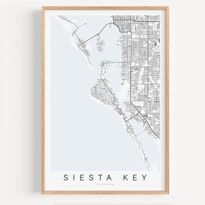 Siesta Key Map Print, Florida Map Print, Siesta Key Florida Poster, Siesta Key Gift, Island Decor, Coastal Decor