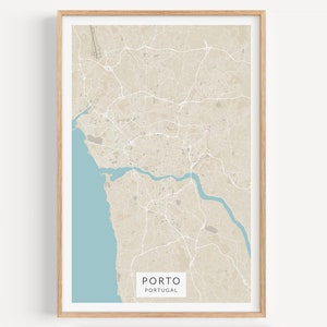 Porto Map Print, Map of Porto, Portugal Wall Art, Porto Map Poster, Portugal Wall Decor, Portugal Map Art, Porto Portugal Gift