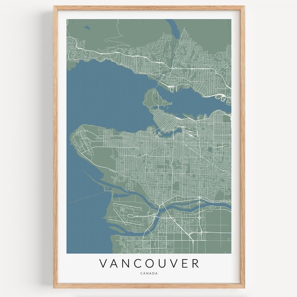 Vancouver Map Print, Map of Vancouver, Canada Wall Art, Vancouver Map Poster, British Columbia Wall Decor, Vancouver Gift