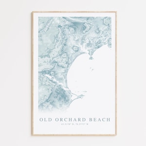 Impression de carte Old Orchard Beach, carte de Old Orchard Maine, cadeau maison de plage du Maine, art mural du Maine, décoration de maison de plage, cadeau du Maine, art de la Nouvelle-Angleterre