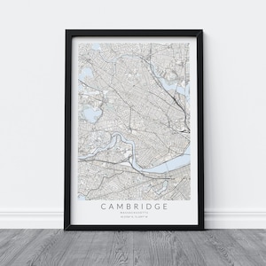 Cambridge Map Print, Cambridge Poster, Boston Map Print, Boston Poster, Cambridge MA Gift, Boston Home Decor, Cambridge Massachusetts