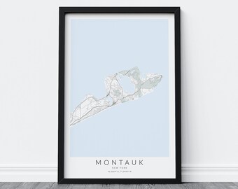 Montauk Map Print, New York Map Print, Montauk New York Poster, Long Island Decor, Coastal Decor, City Map Print