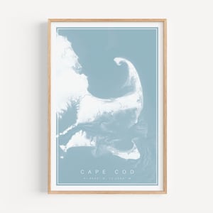 Impression de carte de Cape Cod, affiche de Cape Cod, impression de carte de Nantucket, impression de carte de Martha's Vineyard, cadeau de Cape Cod, déco Cape Cod, carte topographique