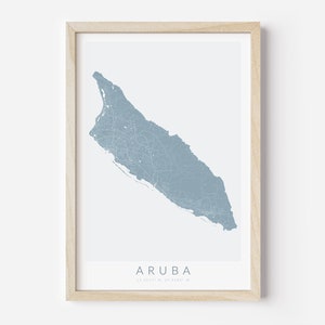 Aruba Map Print, Aruba Wall Art, Island Map Decor, Coastal Wall Decor, Aruba Gift, Caribbean Map, Caribbean Wall Art