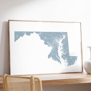 Maryland Map Print, Maryland Poster, Maryland Gift, Maryland Wall Art, Map of Maryland, Maryland Road Map, Maryland Street Map, Map of MD