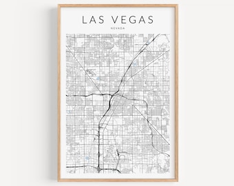 Las Vegas Map Print, Nevada Map Print, Vegas Gift, Las Vegas Nevada Poster, Las Vegas Decor, Map of Las Vegas, Vegas Poster, Minimalist Map