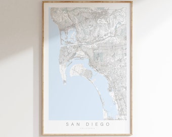 San Diego Map Print, San Diego Poster, San Diego California Street Map Decor, San Diego Gift, San Diego Art, California Decor