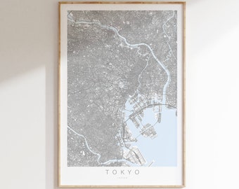 Tokyo Map Print, Tokyo Japan Map, Japan Poster, Japan Gift, Tokyo Gift Gift, Japan Wall Art, Japanese Home Decor, Japanese Art Poster