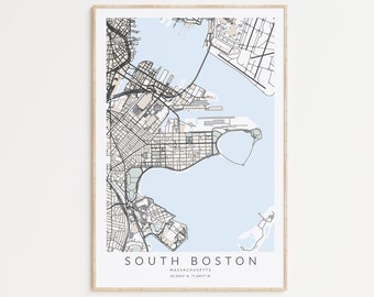 South Boston Map Print, Southie Poster, Boston Map Print, Boston Gift, Massachusetts Decor, Map of Southie, South Boston Wall Art