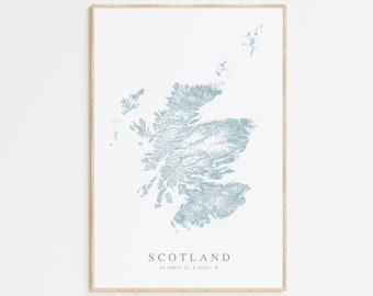 Scotland Map Print, Scotland Poster, United Kingdom, Scotland Art, Isle of Skye, Scotland Gift, Scotland Honeymoon, Scotland Wall Art