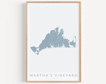 Martha's Vineyard Map Print, Martha's Vineyard Poster, Martha's Vineyard Decor, Martha's Vineyard Gift, Rhode Island Map Print
