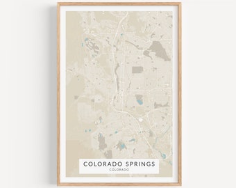 Colorado Springs Map Print, Map of Colorado Springs, Colorado Wall Art, Colorado Map Poster, Colorado Springs Wall Decor, Colorado Art
