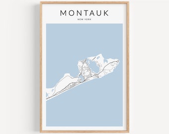 Montauk Map Print, New York Map Print, Montauk New York Poster, Long Island Decor, Coastal Decor, City Map Print
